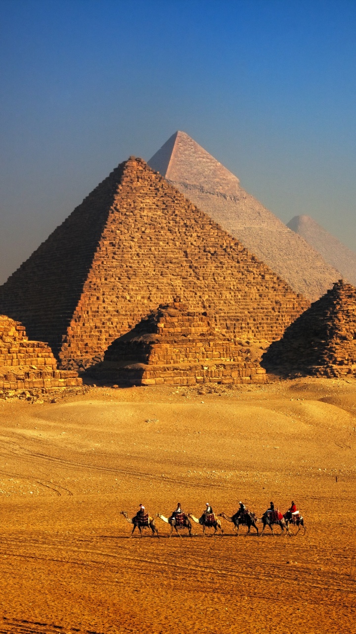 Обои Великий Сфинкс Гизы, пирамида, египетская пирамида, достопримечательность, памятник в разрешении 720x1280