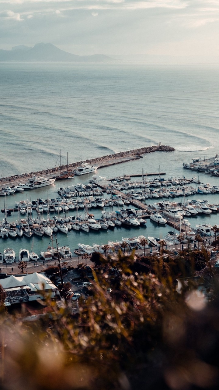 Обои море, Тунис, вода, лодка, облако в разрешении 720x1280