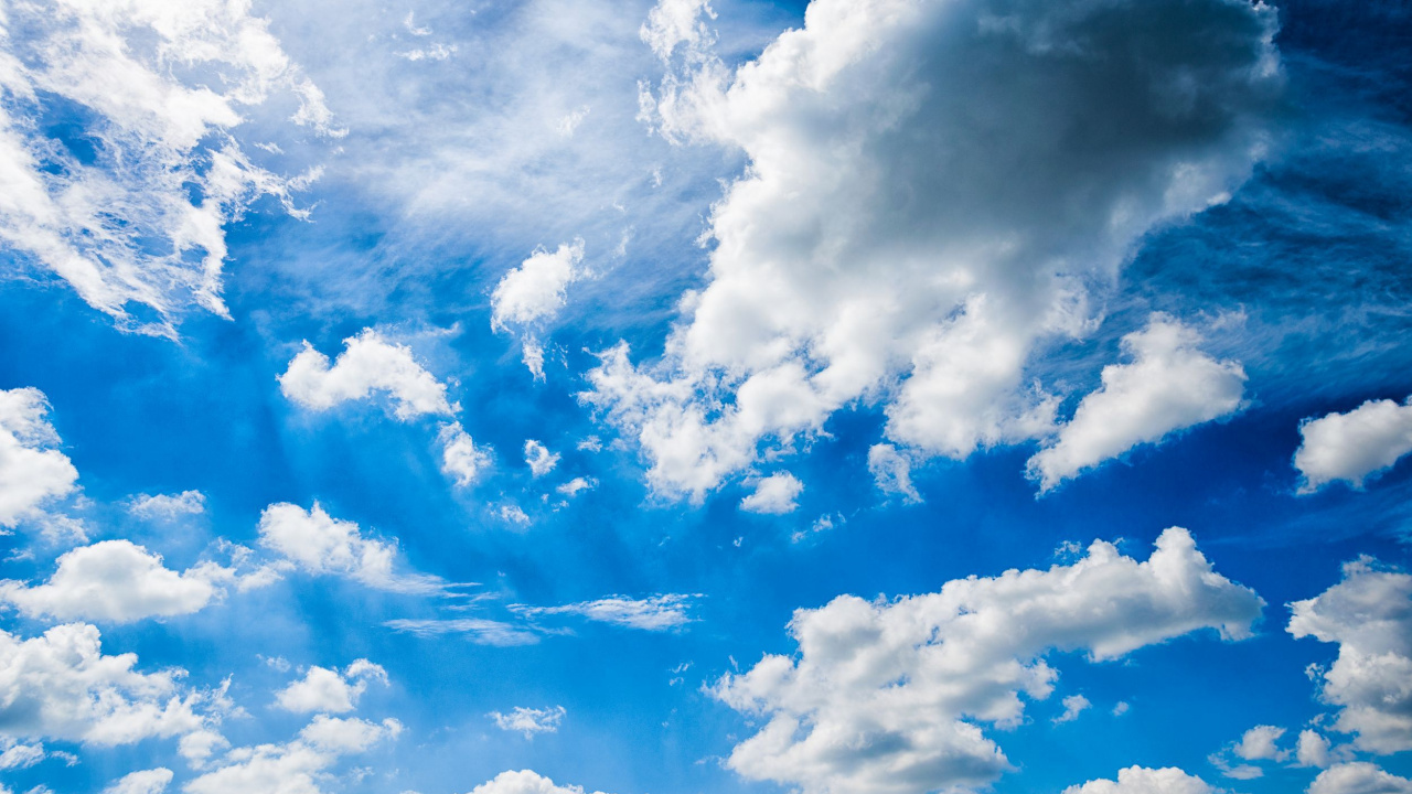 Обои облако, синий, дневное время, кучевое облако, атмосфера в разрешении 1280x720