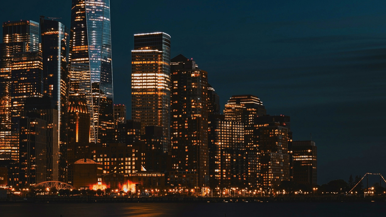 Обои городской пейзаж, вода, небоскреб, здание, вышка в разрешении 1280x720