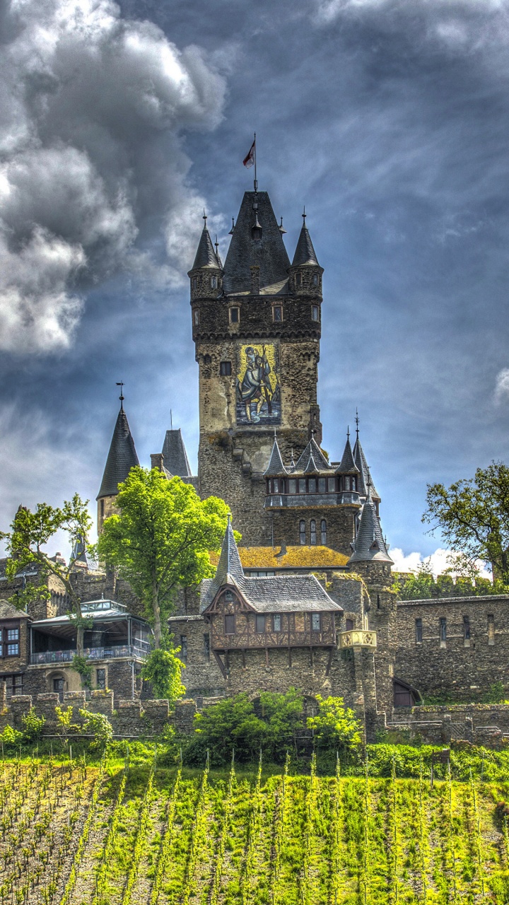 Обои замок, Бремм, облако, природа, ориентир в разрешении 720x1280