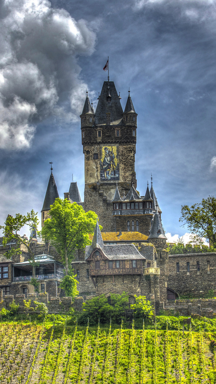 Обои замок, Бремм, облако, природа, ориентир в разрешении 750x1334