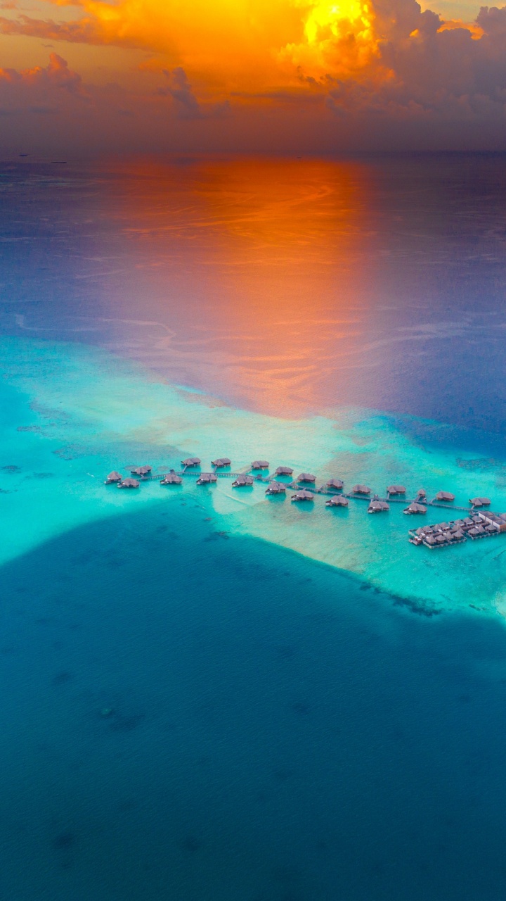 Обои борабора, Япония, вода, пляж, закат в разрешении 720x1280