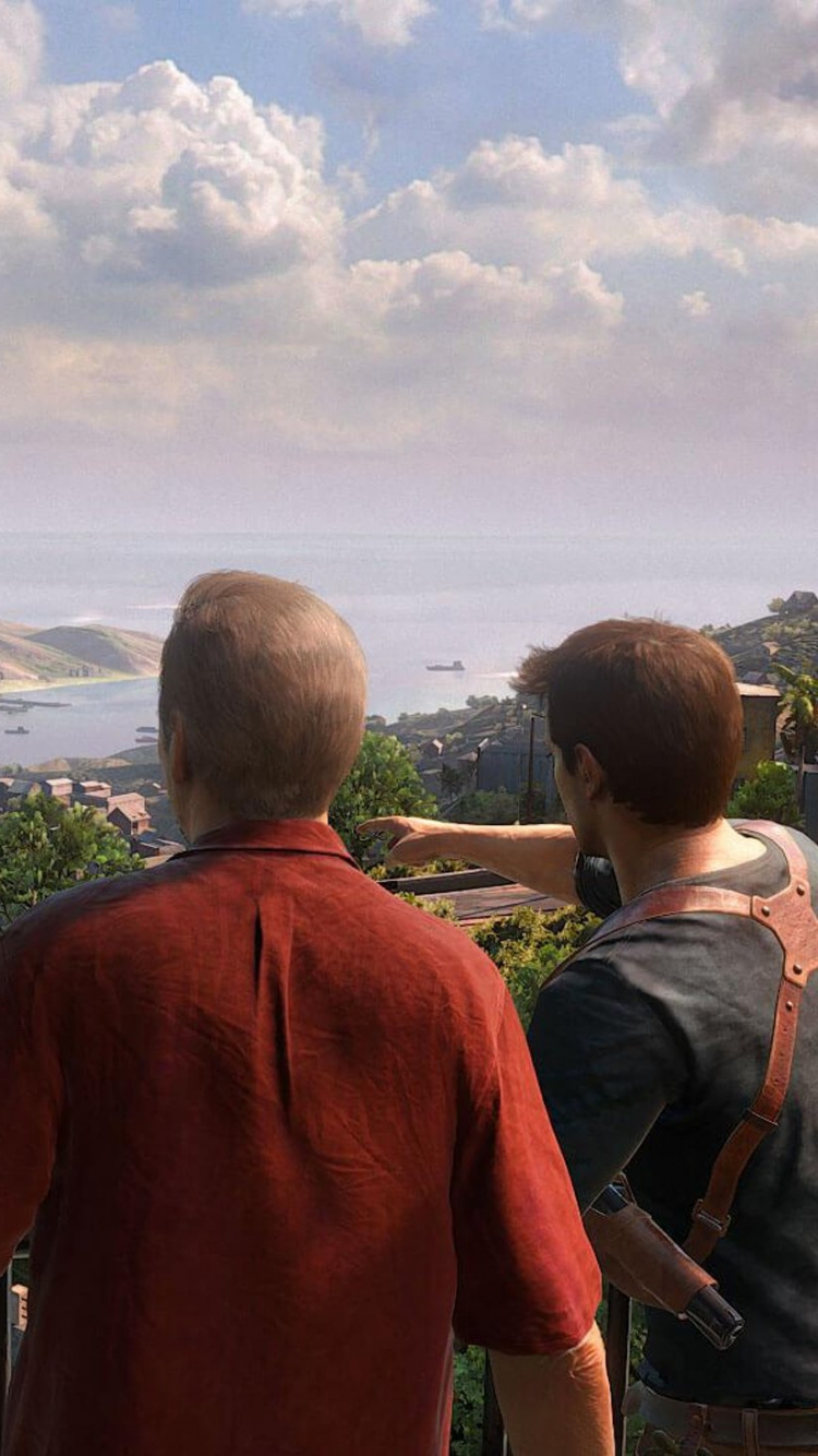 Обои uncharted 4 a thiefs end, нейтан Дрейк, Е3 2015, игривый щенок, playstation 4 в разрешении 750x1334