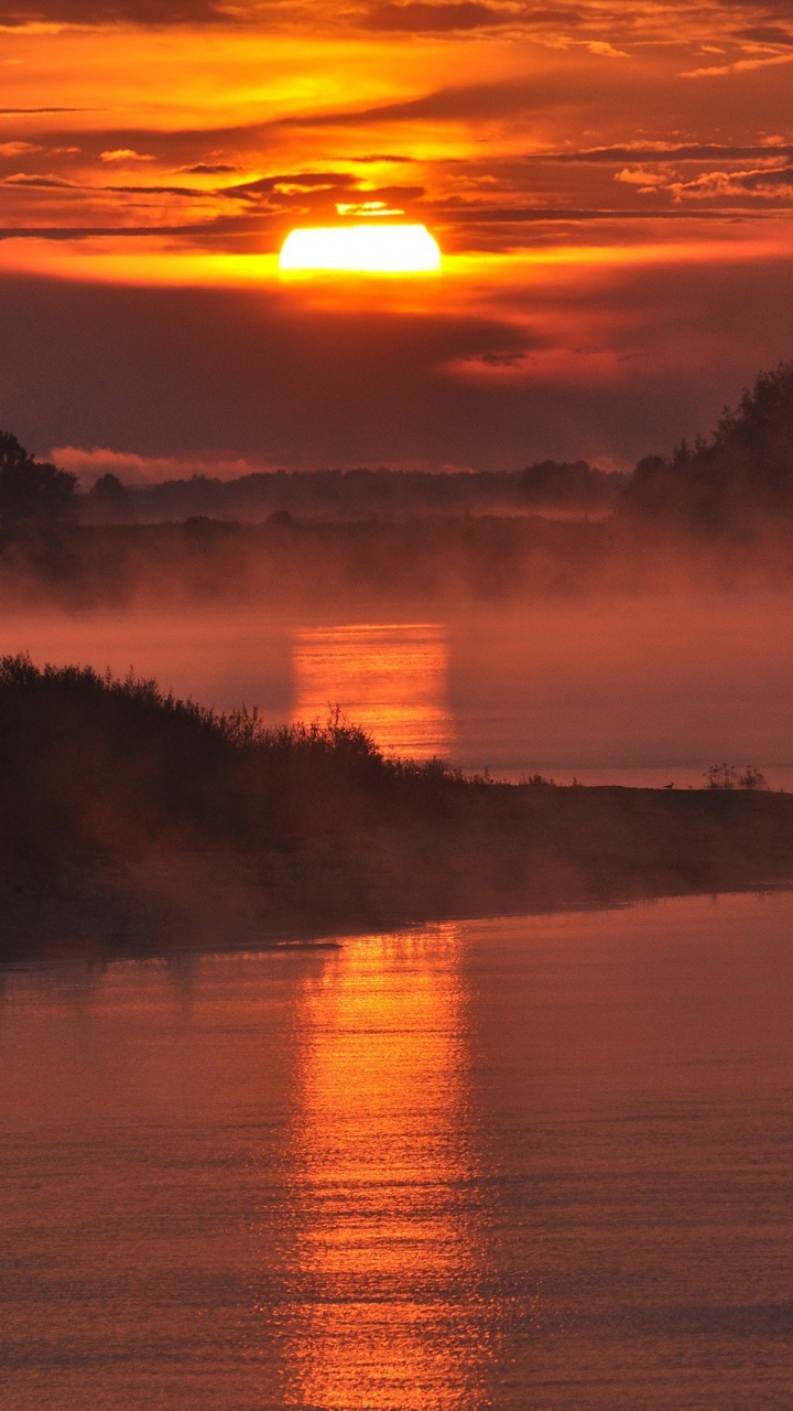 Обои природа, восход солнца, утро, закат, Коломенское в разрешении 720x1280