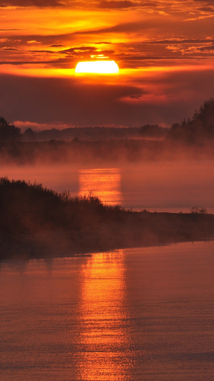 Обои природа, восход солнца, утро, закат, Коломенское в разрешении 750x1334