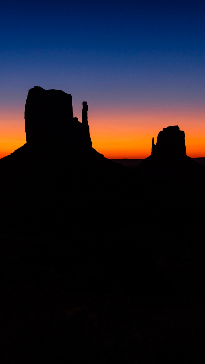 Обои долина монументов, Ольято-Памятник Долина, гора, природный ландшафт, сумрак в разрешении 720x1280