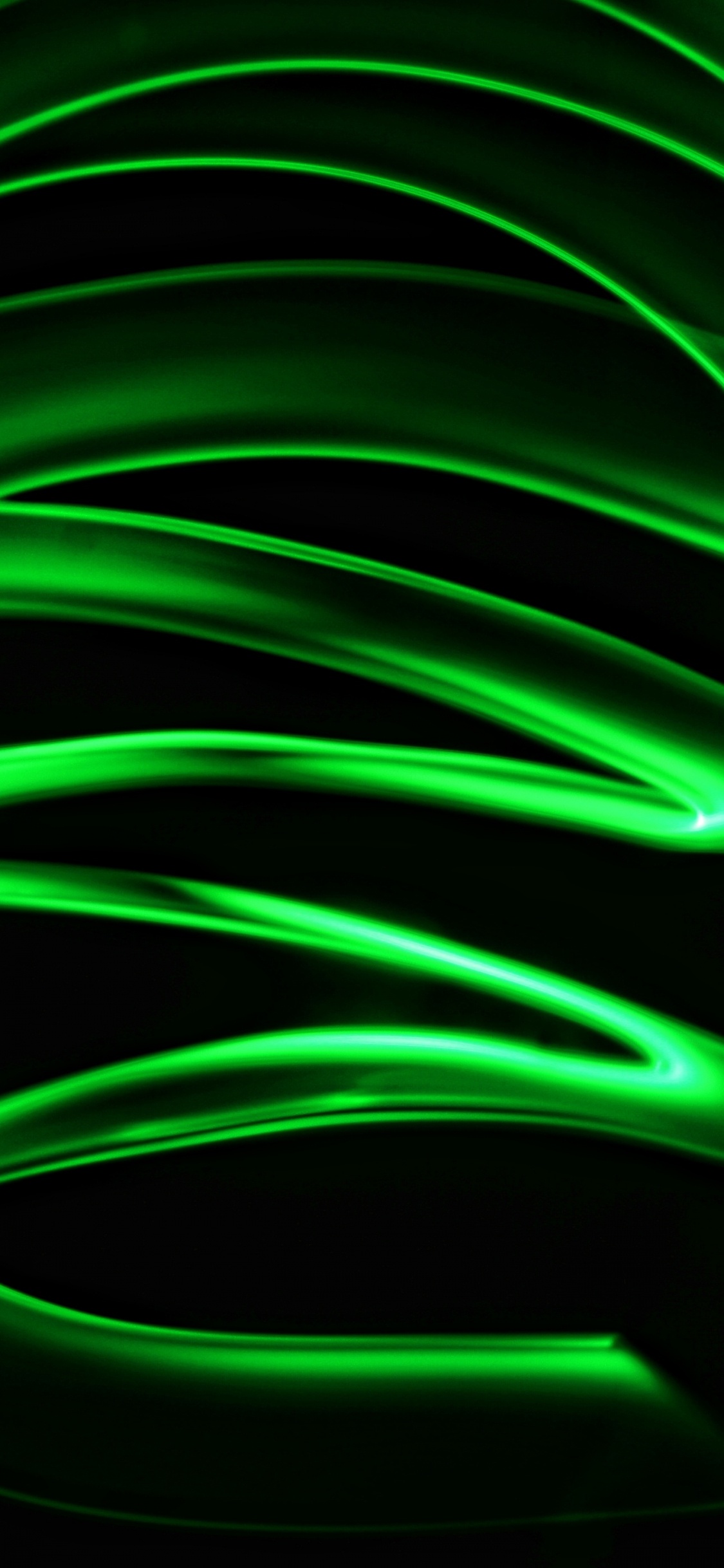 Обои живопись, зеленый, свет, неон, технологии в разрешении 1125x2436