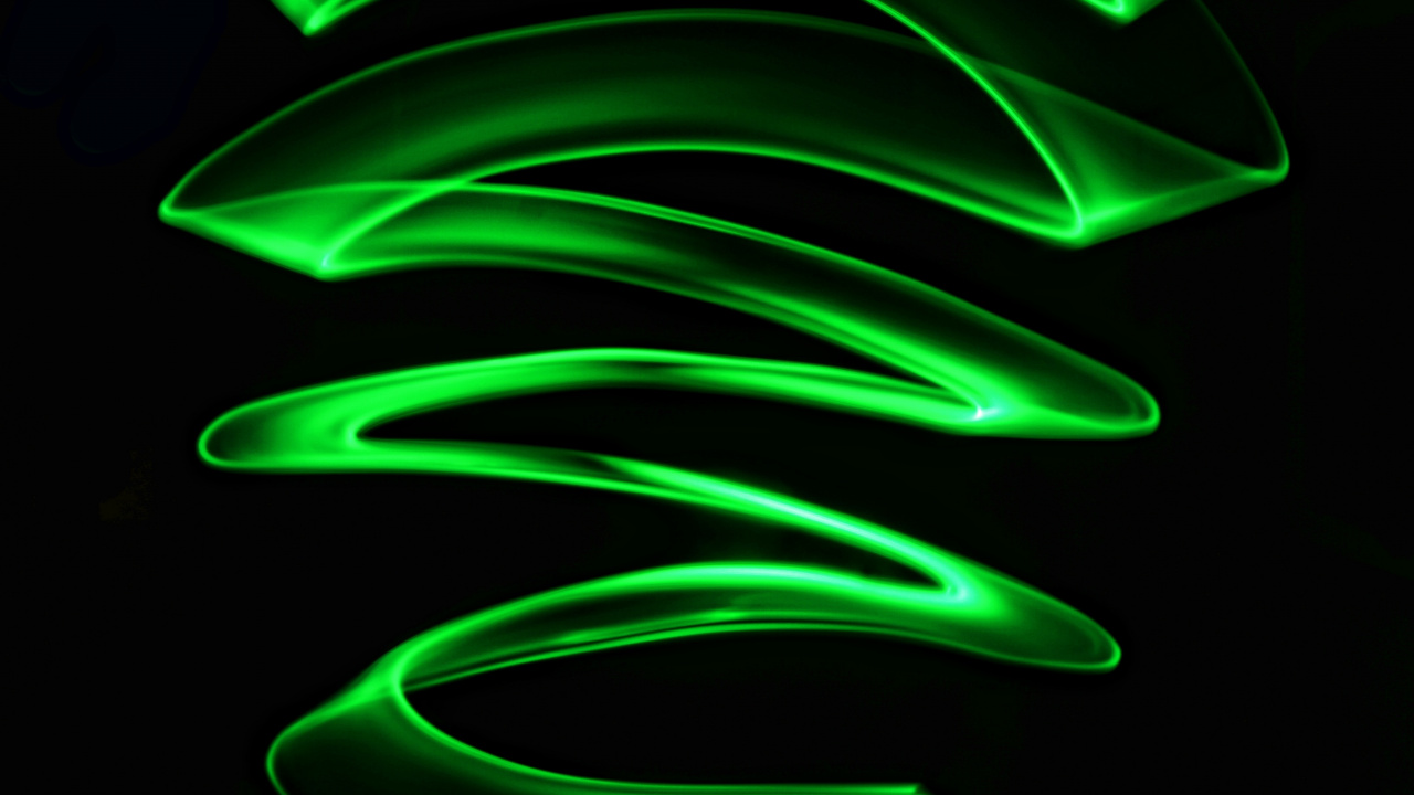 Обои живопись, зеленый, свет, неон, технологии в разрешении 1280x720