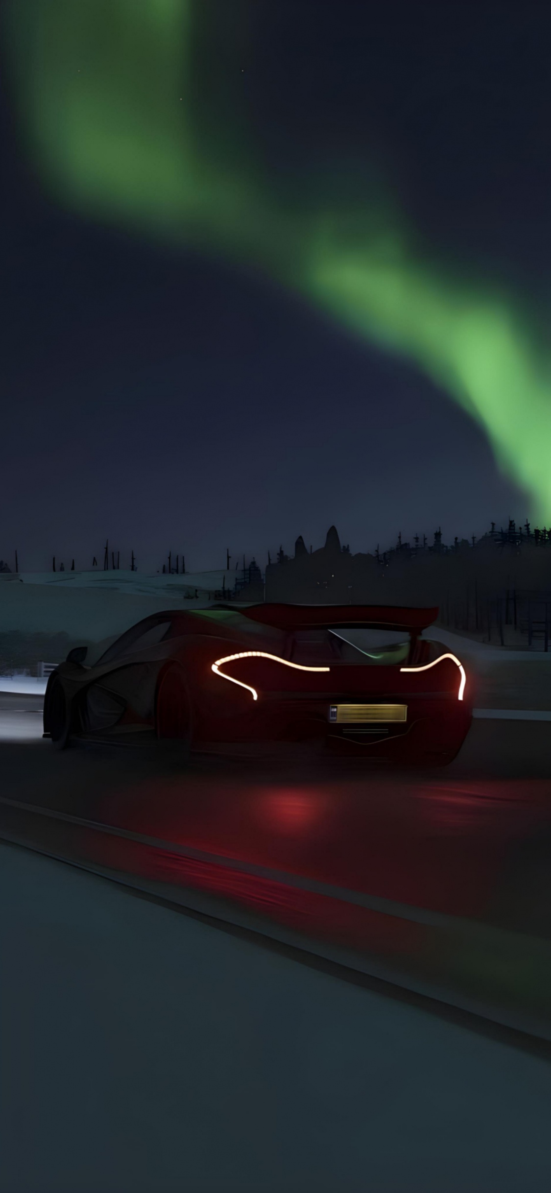 Обои Макларен северное сияние, спорткар, mclaren automotive, легковые автомобили, Макларен в разрешении 1125x2436