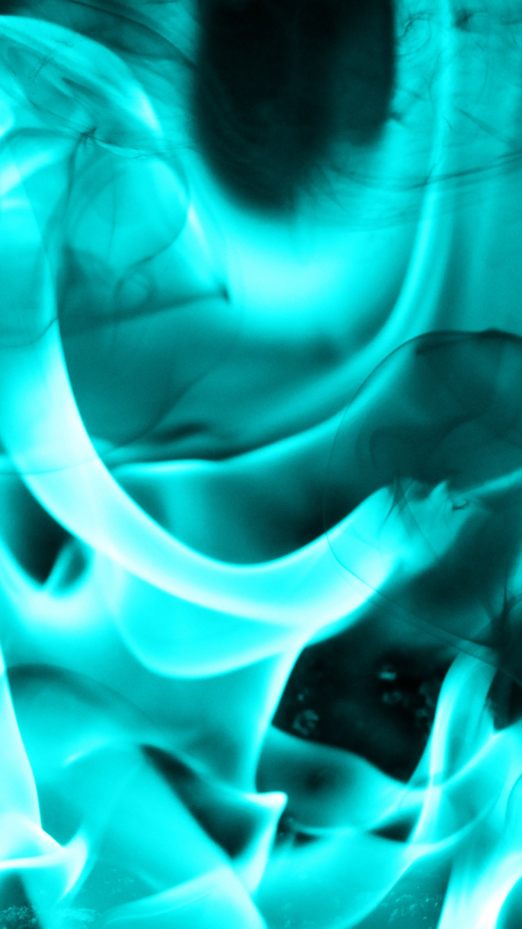 Обои холодное пламя, пламя, огонь, синий, зеленый в разрешении 750x1334