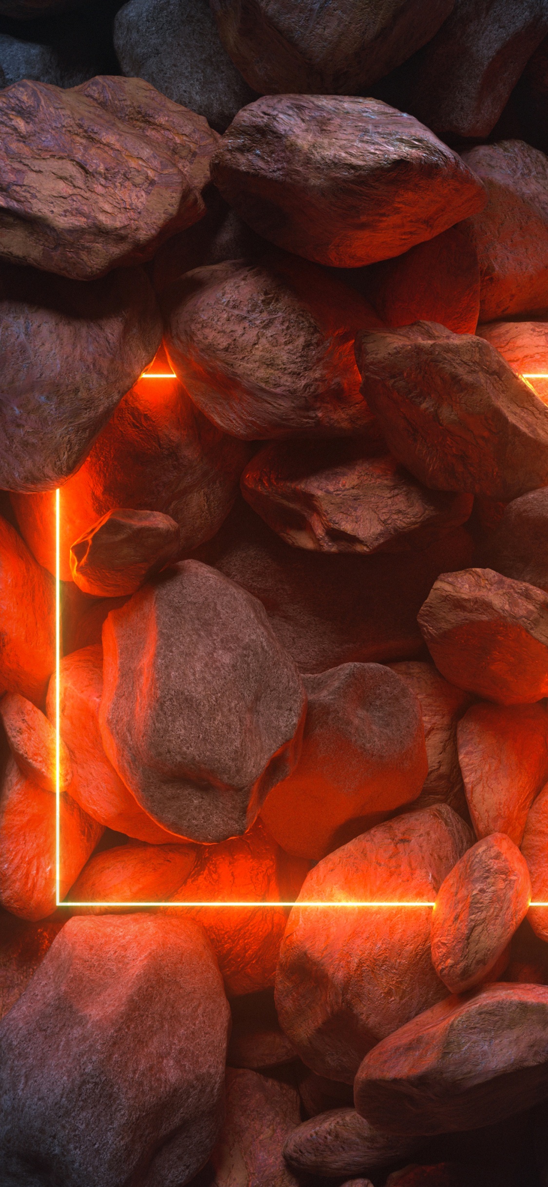 Обои ios, смартфон, яблоко, Апельсин, пламя в разрешении 1125x2436