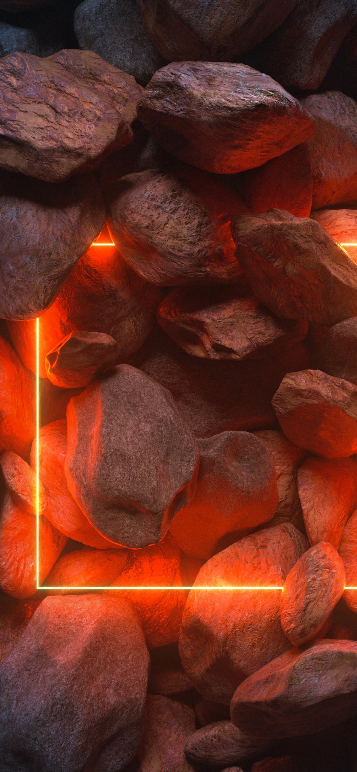 Обои ios, смартфон, яблоко, Апельсин, пламя в разрешении 1242x2688