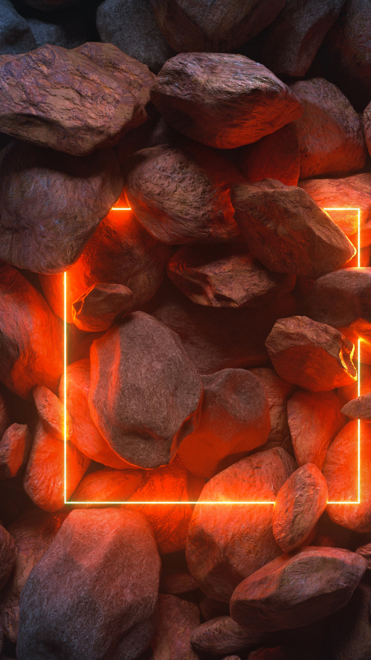 Обои ios, смартфон, яблоко, Апельсин, пламя в разрешении 750x1334