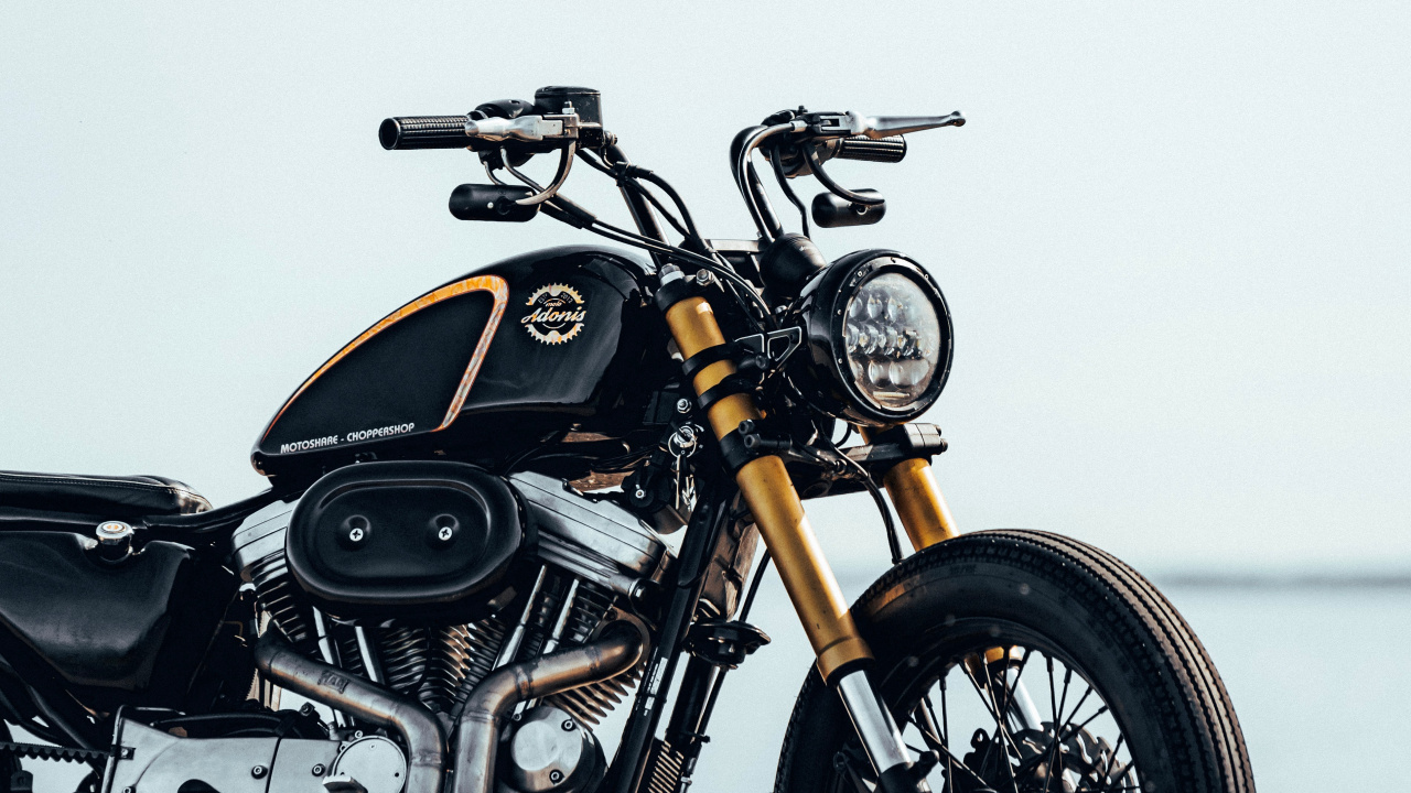 Обои мотоцикл, автомобильные шины, шина, обод, фара в разрешении 1280x720