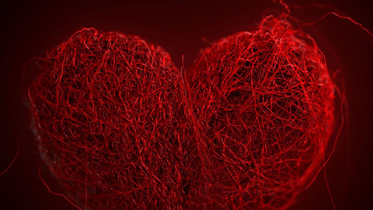 Обои День Святого Валентина, красный цвет, сердце, любовь, орган в разрешении 1280x720