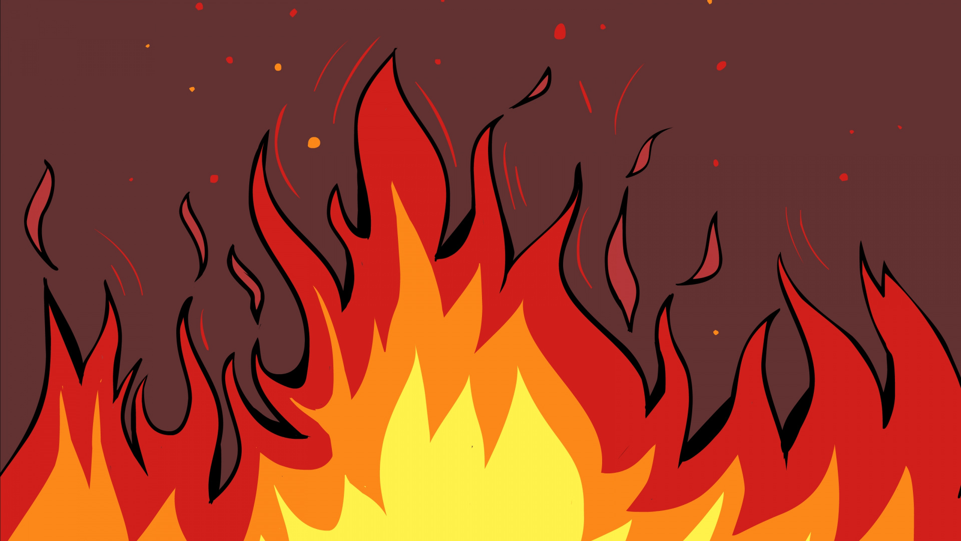 Обои рисование, мультфильм, иллюстрация, пламя, огонь в разрешении 1920x1080