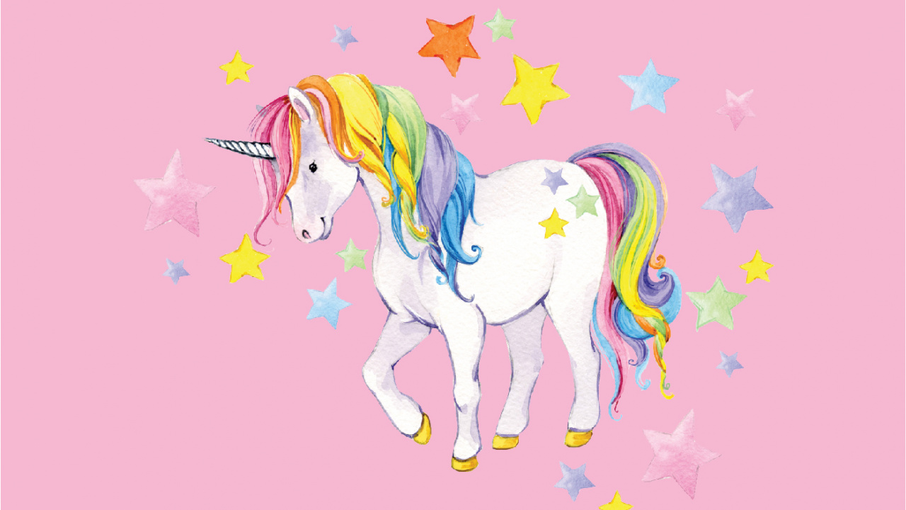 Обои единорог, пони, иллюстрация, конь, грива в разрешении 1280x720