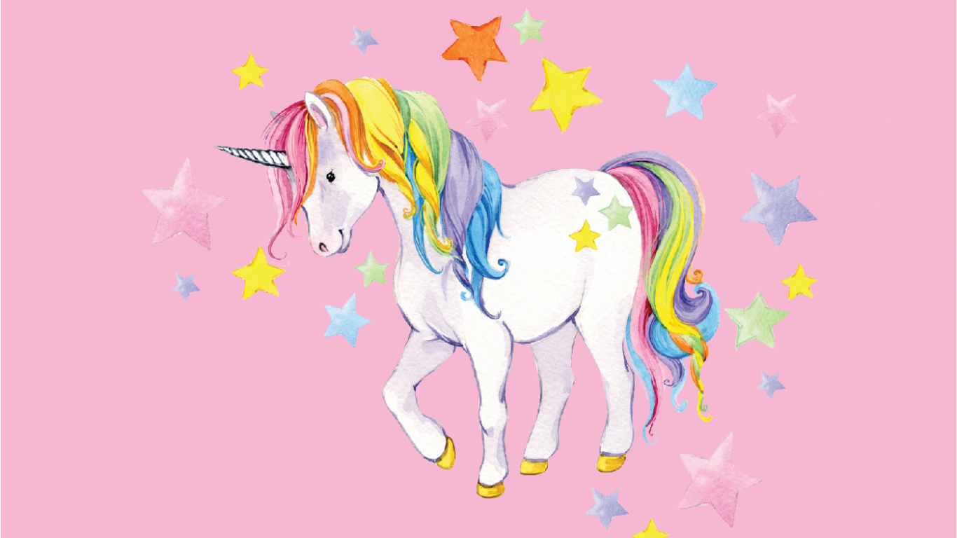 Обои единорог, пони, иллюстрация, конь, грива в разрешении 1366x768