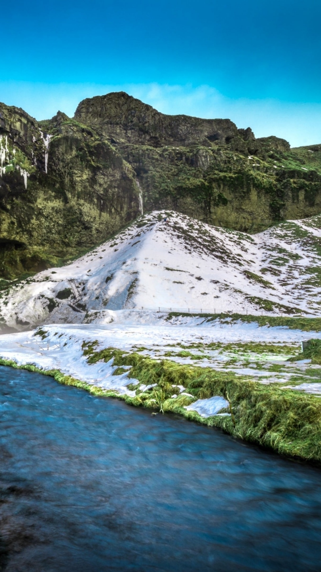 Обои селйяландсфосс, водопад, гидроресурсы, природа, вода в разрешении 1080x1920