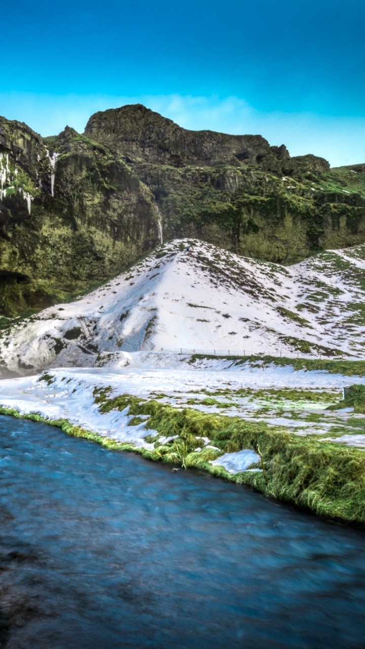 Обои селйяландсфосс, водопад, гидроресурсы, природа, вода в разрешении 720x1280