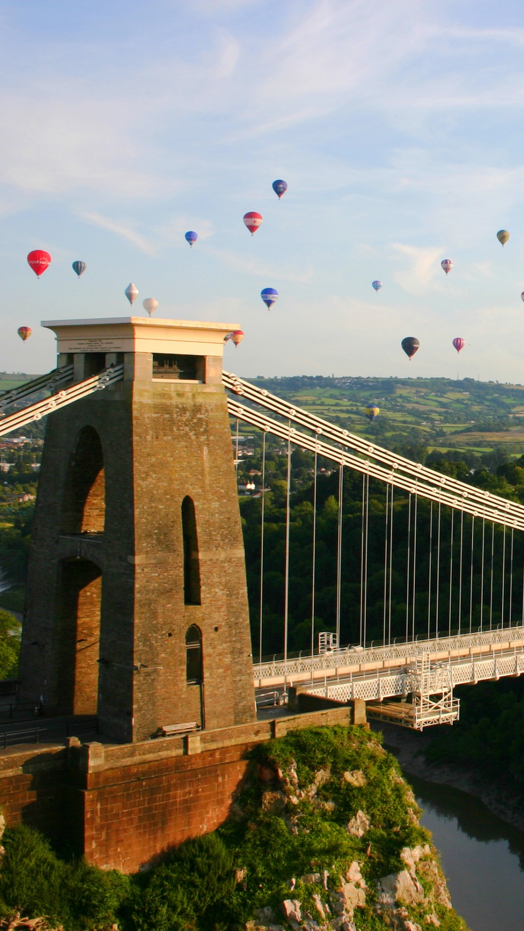 Обои Клифтон, Ущелья Эйвон, подвесной мост, мост, вантовый мост в разрешении 1080x1920