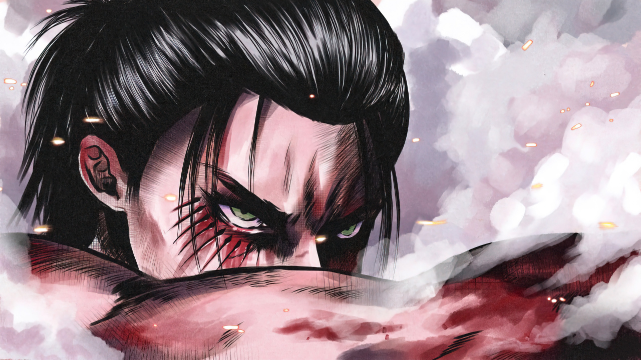 Обои эрен йегер, Микаса Акерман, нападение на титан, Хистория Рейсс, постер в разрешении 1280x720