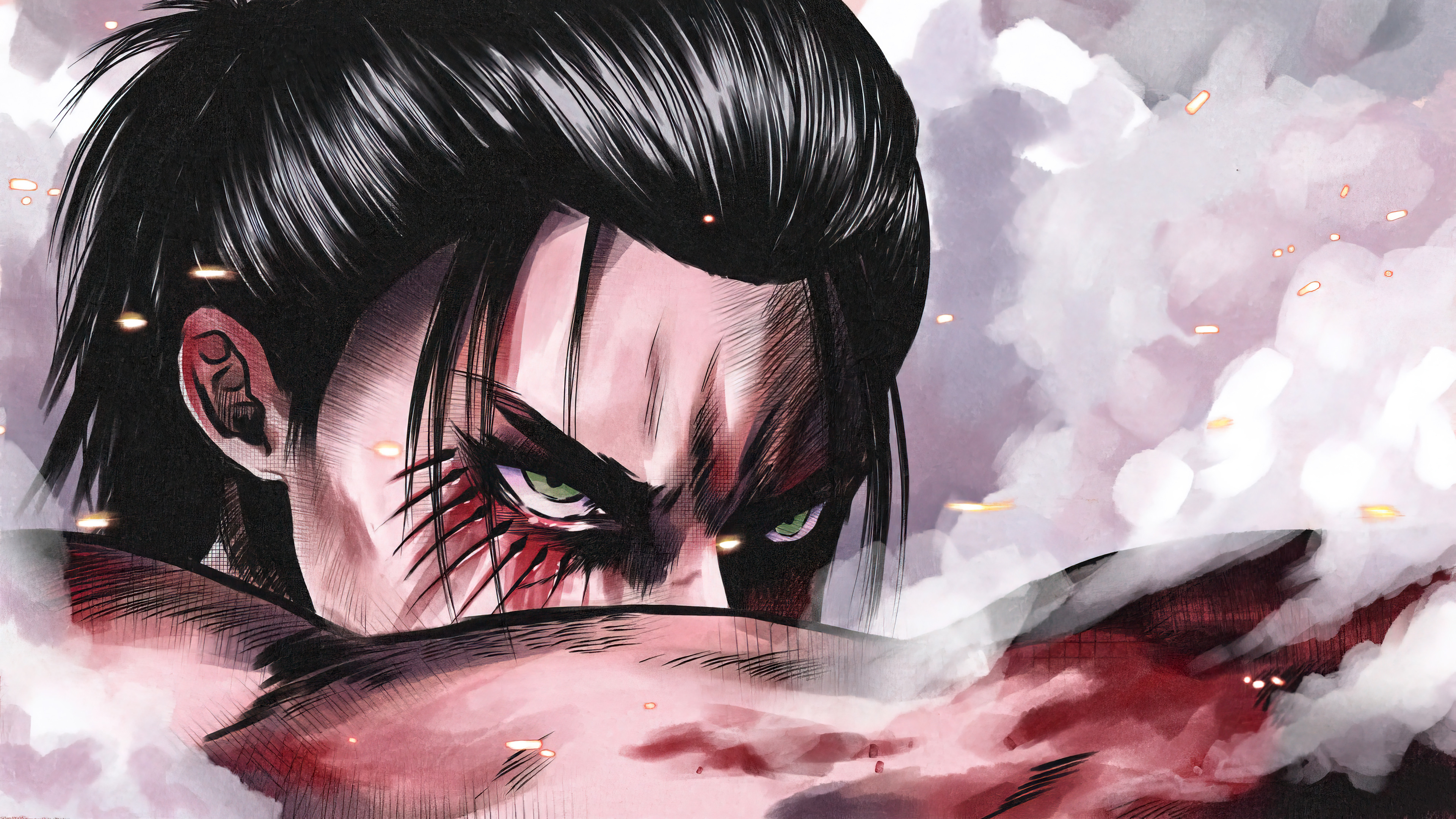 Обои эрен йегер, Микаса Акерман, нападение на титан, Хистория Рейсс, постер в разрешении 3840x2160