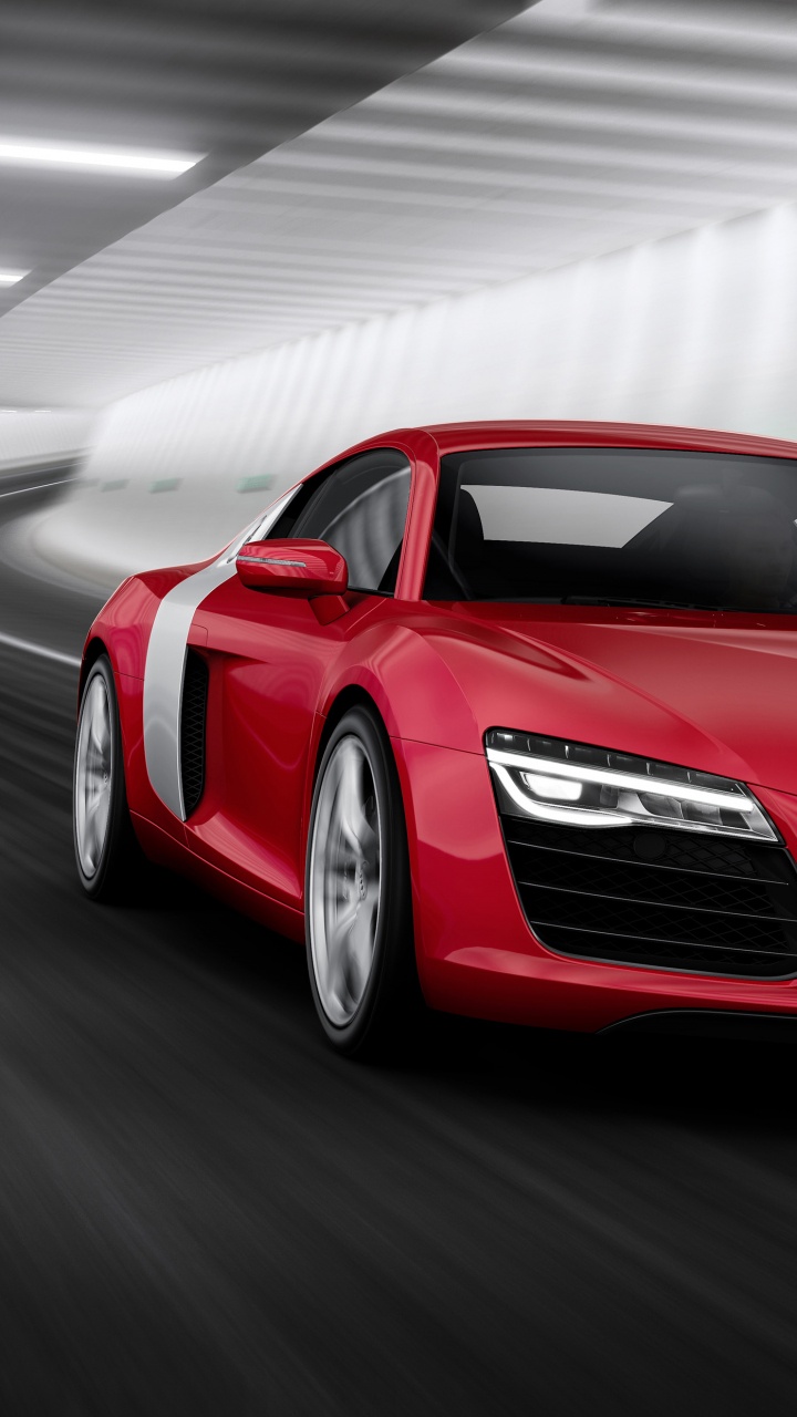 Обои авто, audi r8, спорткар, автомобильный видеорегистратор, зеркало заднего вида в разрешении 720x1280