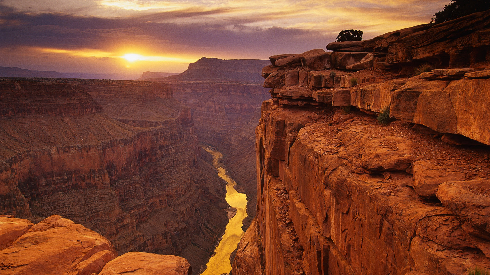 Обои большой каньон, Гранд Каньон Виллидж, каньон, бесплодные земли, формирование в разрешении 1920x1080