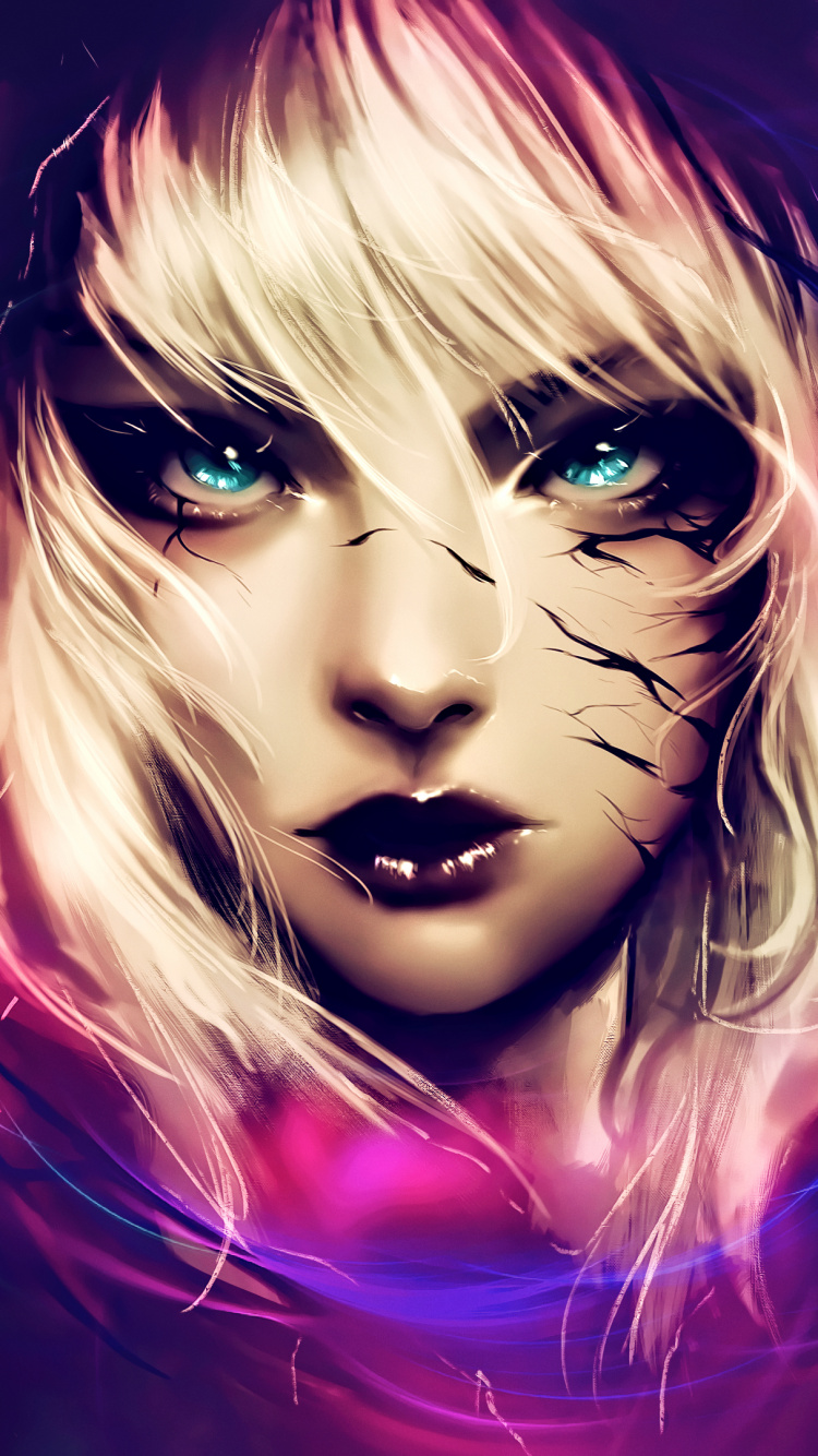 Обои пурпур, Фиолетовый, красота, розовый, блондин в разрешении 750x1334