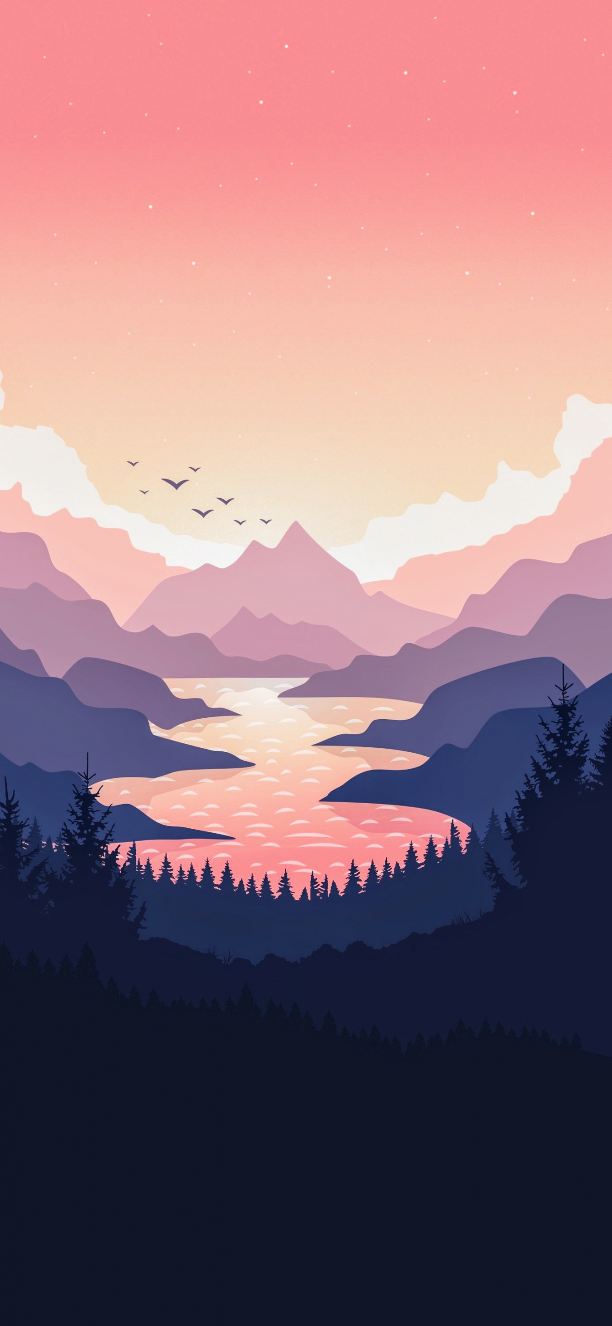 Обои смартфон, атмосфера, гора, послесвечение, облако в разрешении 1242x2688