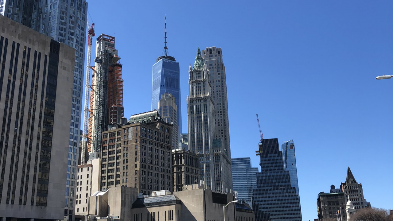 Обои Нью-Йорк, башня, город, метрополия, городской район в разрешении 1280x720