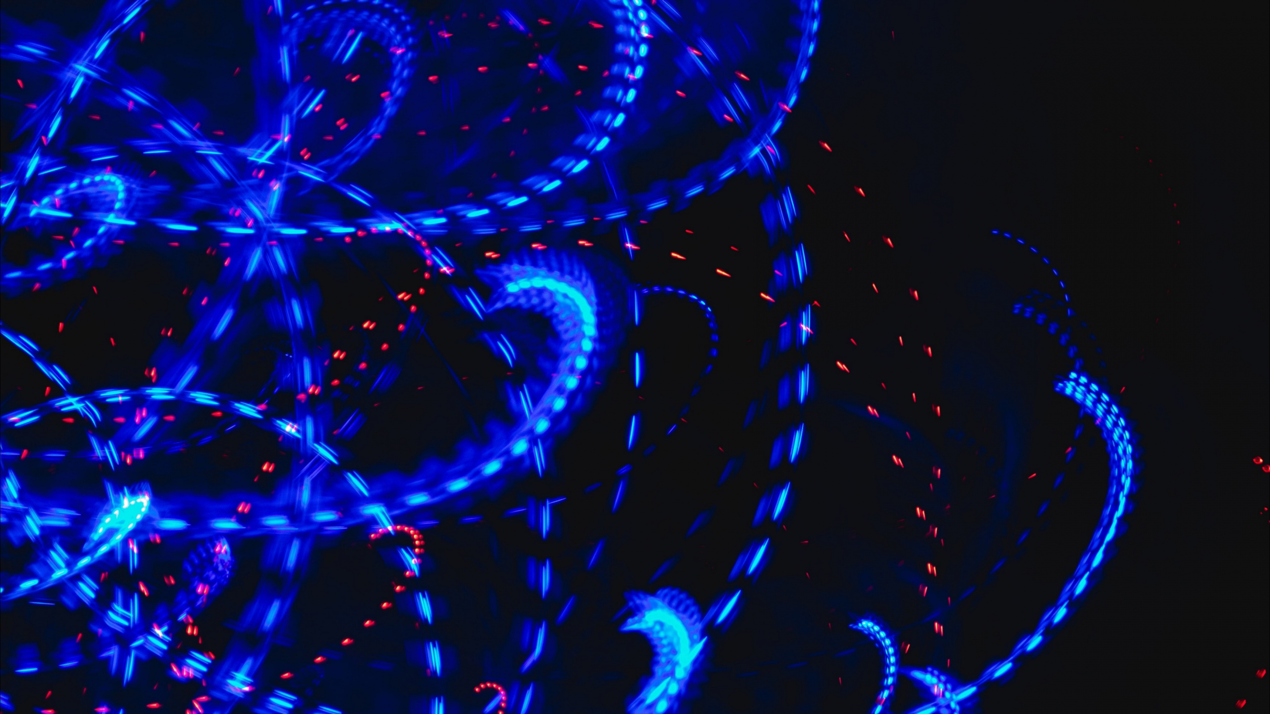 Обои синий, свет, электрик, узор, технологии в разрешении 2560x1440