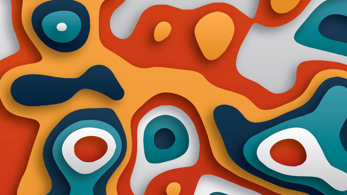 Обои ios, Эпл, ткань, Оранжевый цвет, Аква в разрешении 1366x768