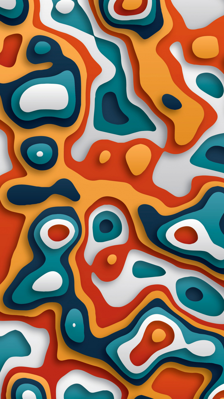 Обои ios, Эпл, ткань, Оранжевый цвет, Аква в разрешении 750x1334