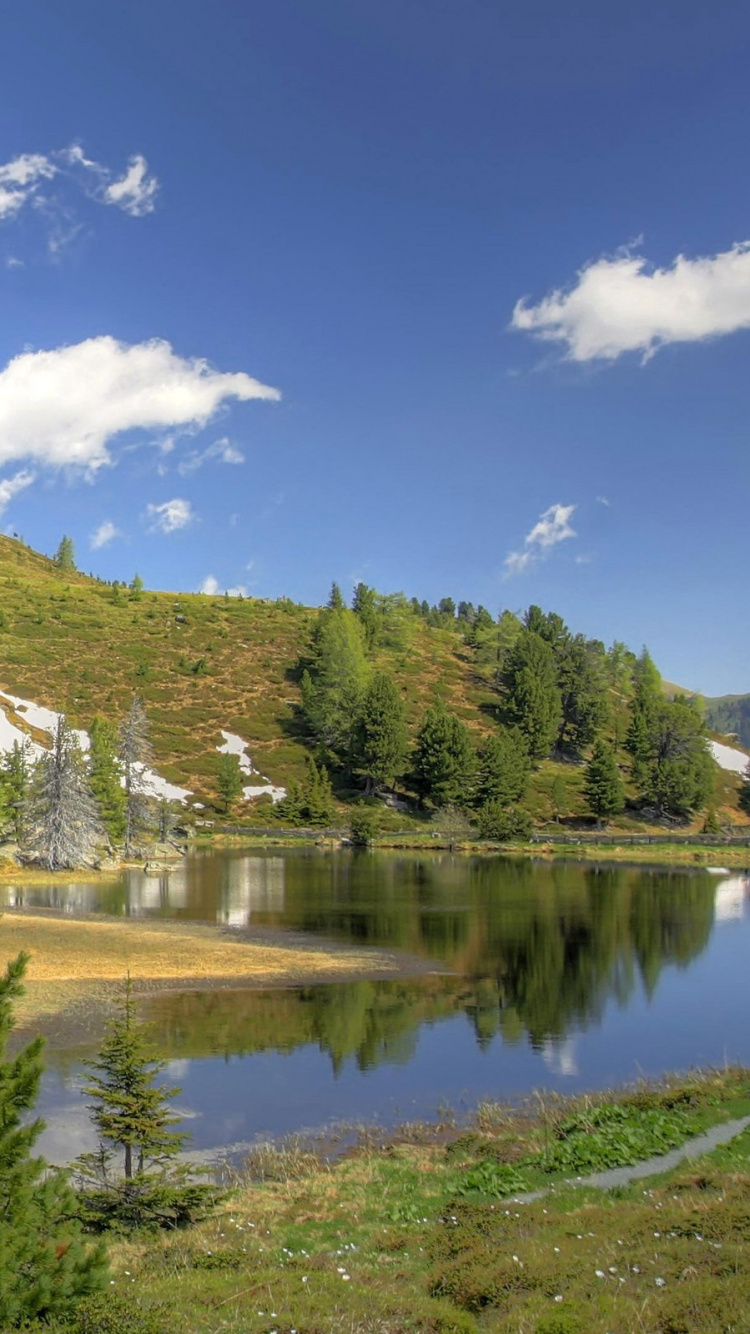 Обои природа, дикая местность, гора, каровое озеро, отражение в разрешении 750x1334