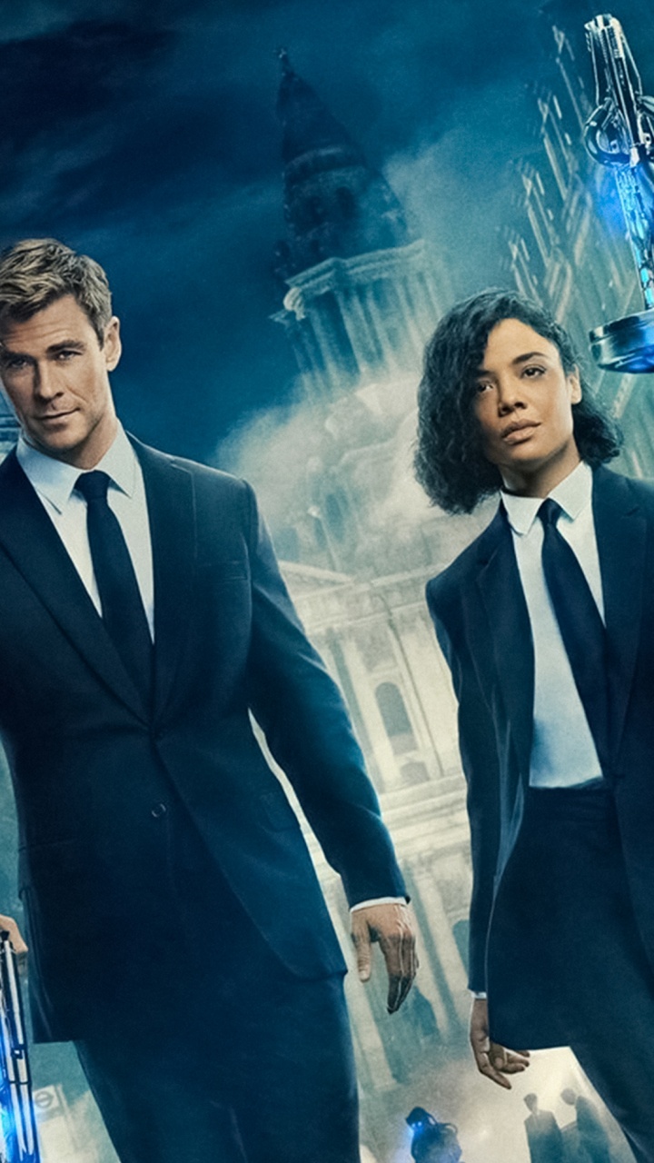 Обои Люди в Черном Международного, Крис Хемсворт, Тесса Томпсон, Агент Ч, человек в черном в разрешении 720x1280