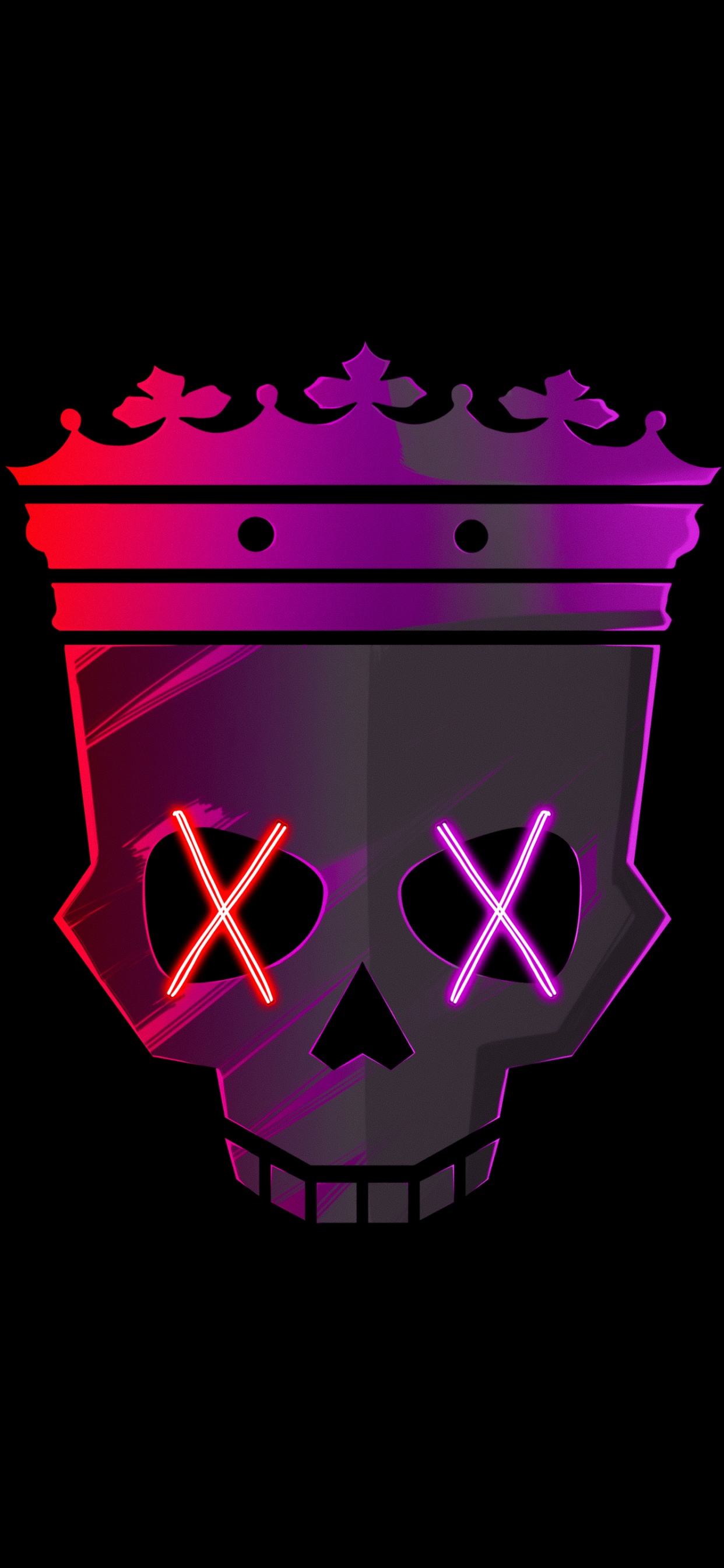 Обои Skull With Crown Minimal в разрешении 1242x2688