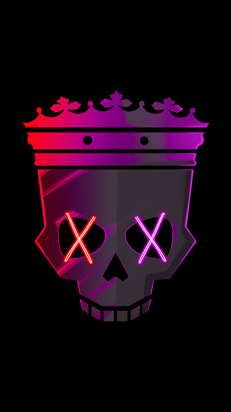 Обои Skull With Crown Minimal в разрешении 750x1334