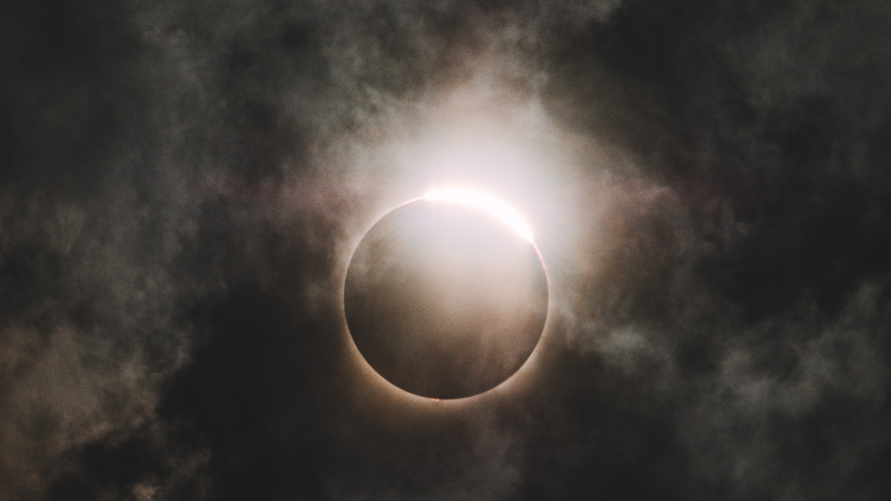 Обои затмение, луна, земля, природа, атмосфера в разрешении 1280x720