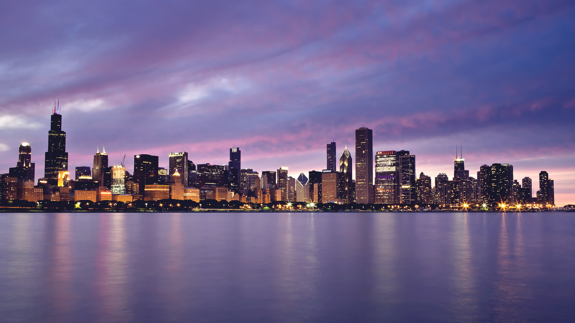Обои Чикаго, город, городской пейзаж, линия горизонта, метрополия в разрешении 1920x1080
