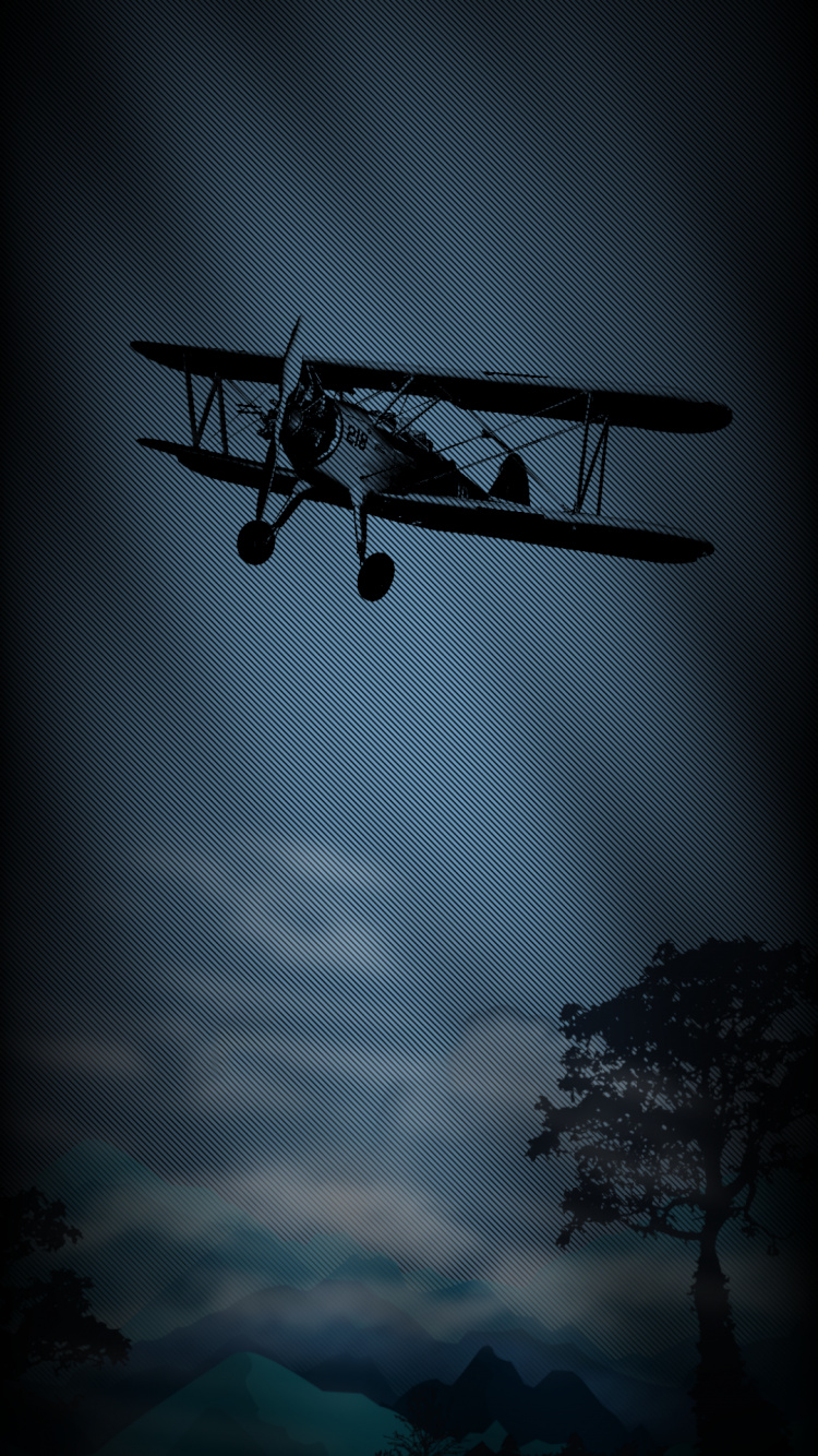 Обои атмосфера, свет, дерево, линия, самолеты в разрешении 750x1334