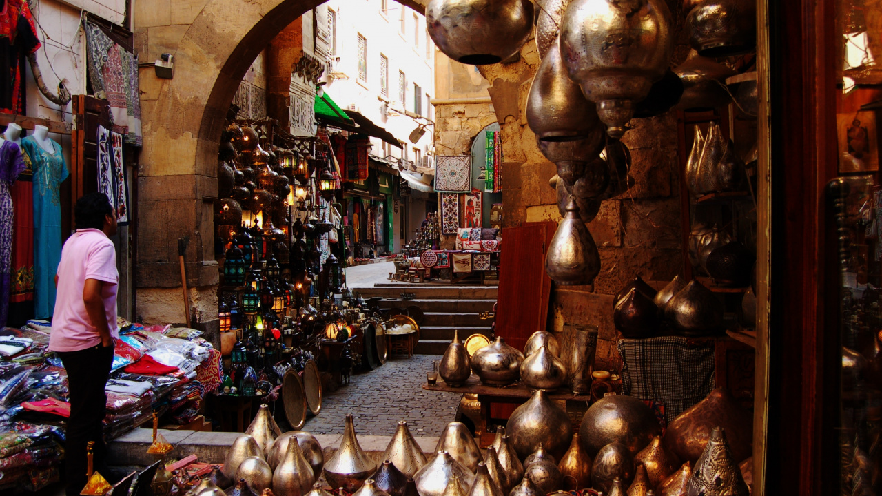 Обои Хан-эль-Халили, базар, Исламский Каир, Хургада, общественное место в разрешении 1280x720