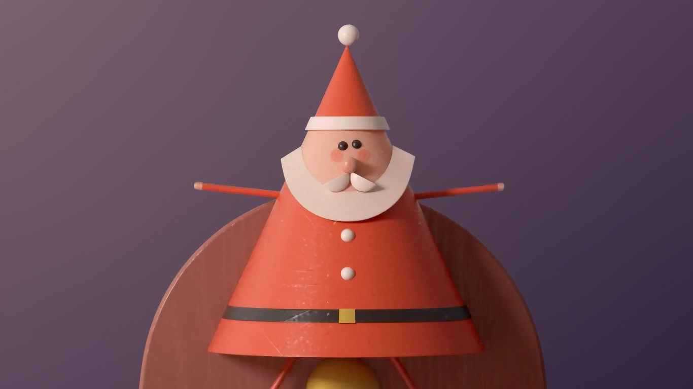 Обои Рождество, рождественский орнамент, елка, праздник, Санта-Клаус в разрешении 1366x768