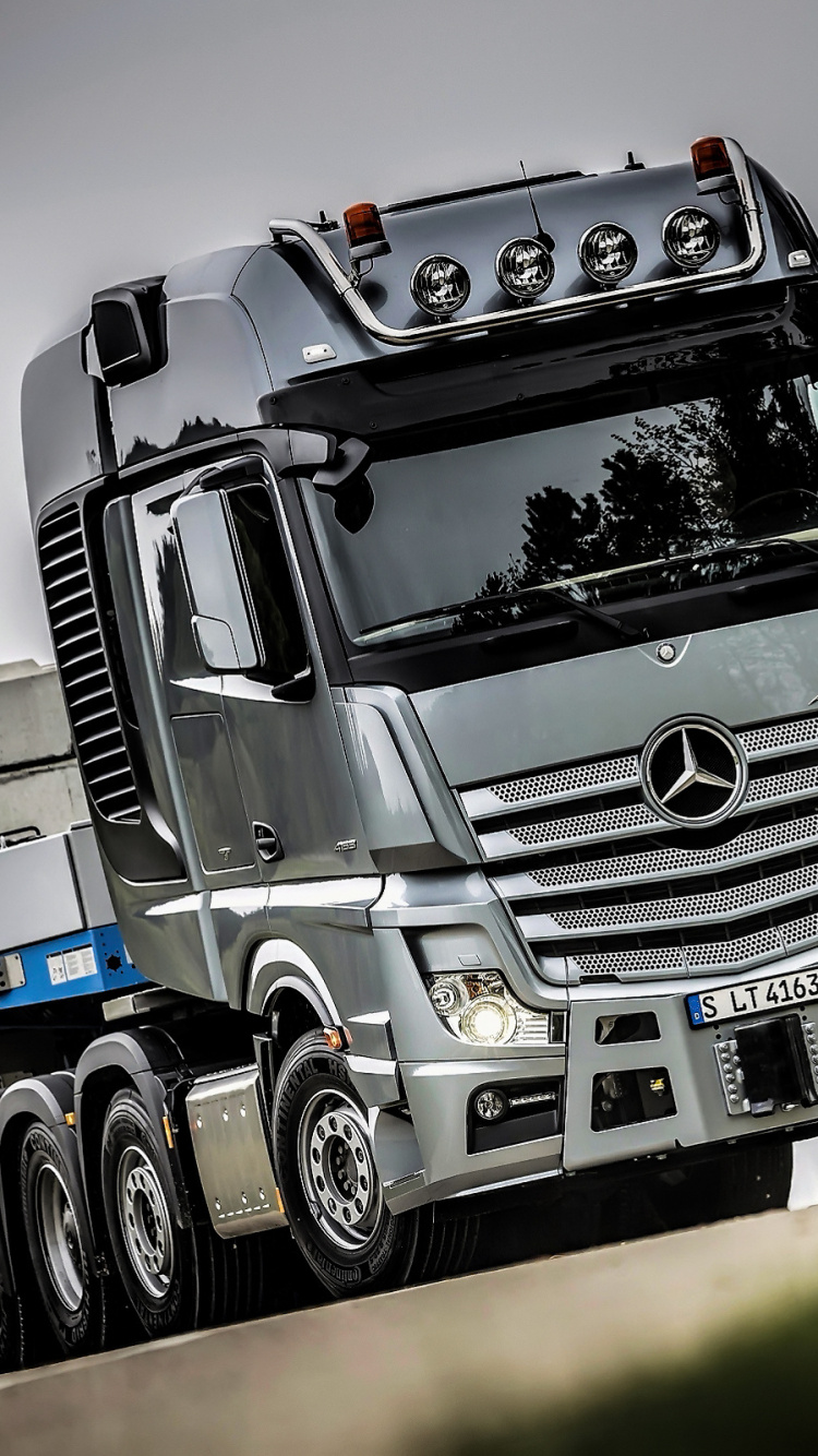 Обои Мерседес-Бенц Actros Но, авто, грузовик, Мерседес-Benz Axor Могут, транспорт в разрешении 750x1334