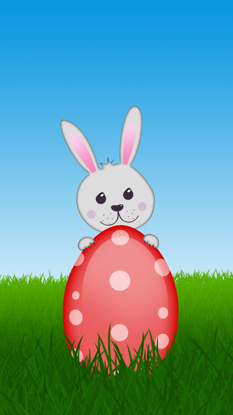 Обои пасхальный кролик, пасхальное яйцо, пасха, кролик, праздник в разрешении 750x1334