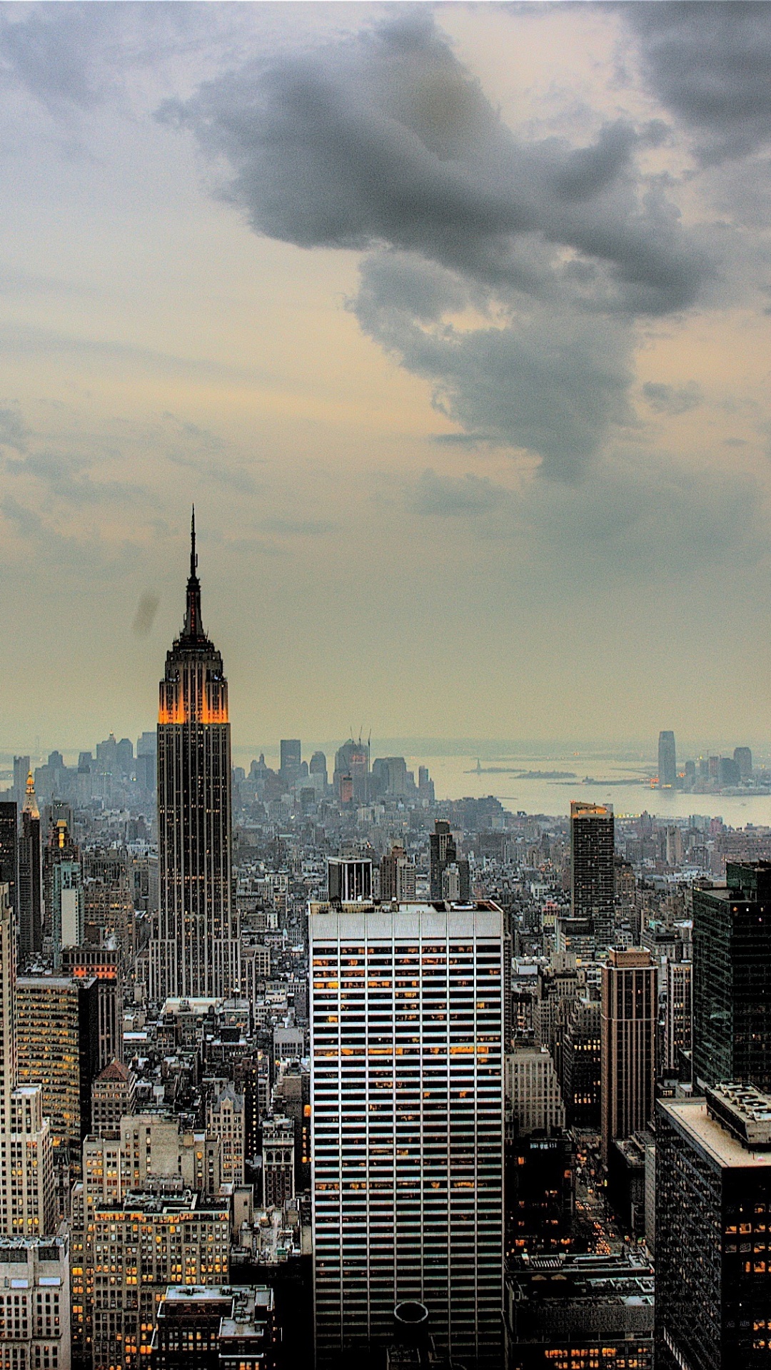 Обои линия горизонта, дневное время, город, Нью-Йорк, небоскреб в разрешении 1080x1920