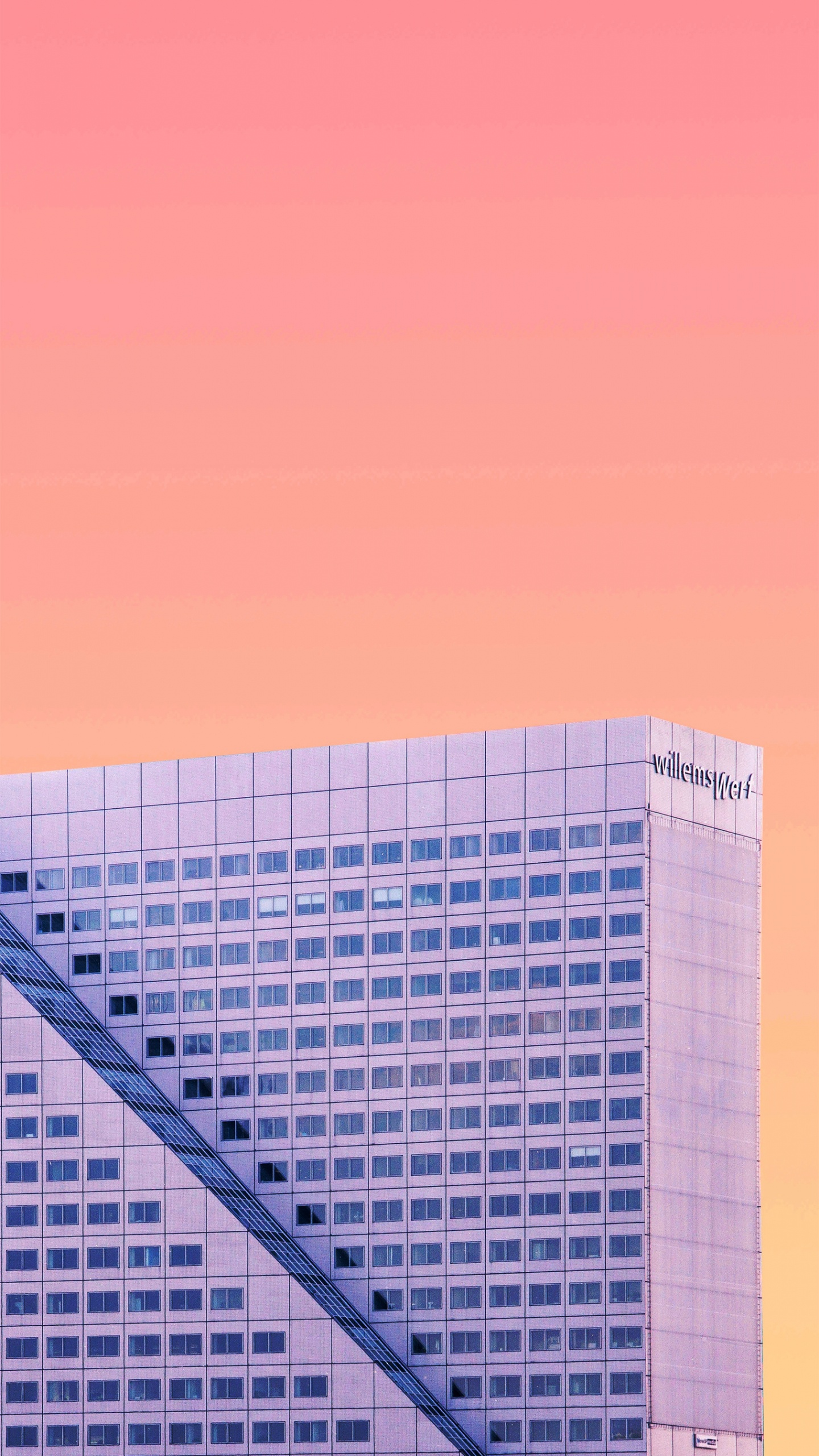 Обои здание, прямоугольник, склон, треугольник, Фиолетовый в разрешении 1440x2560