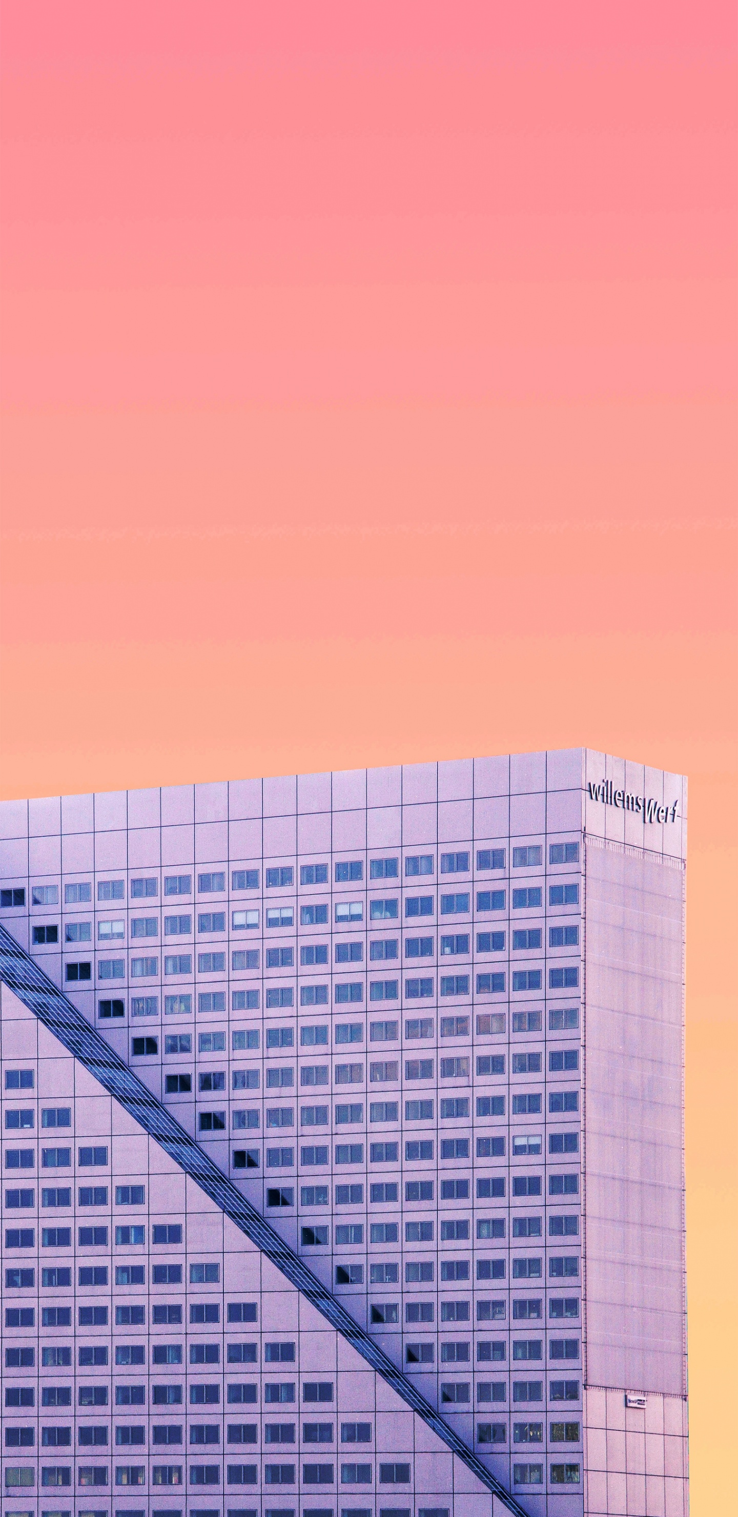 Обои здание, прямоугольник, склон, треугольник, Фиолетовый в разрешении 1440x2960